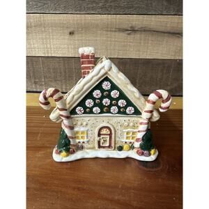 Vintage Sakura Debbie Mumm Brownlow Gingerbread House Candy Jar